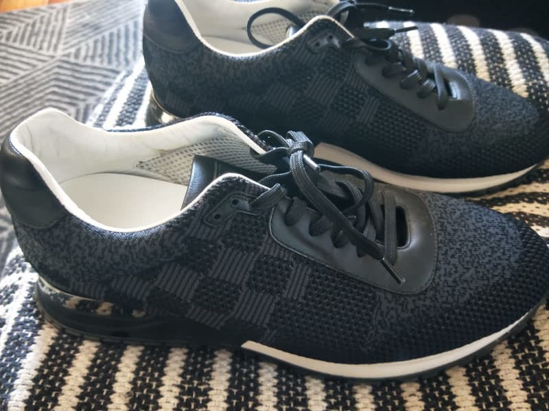 Louis Vuitton Black Damier Fabric and Leather Run Away Sneakers