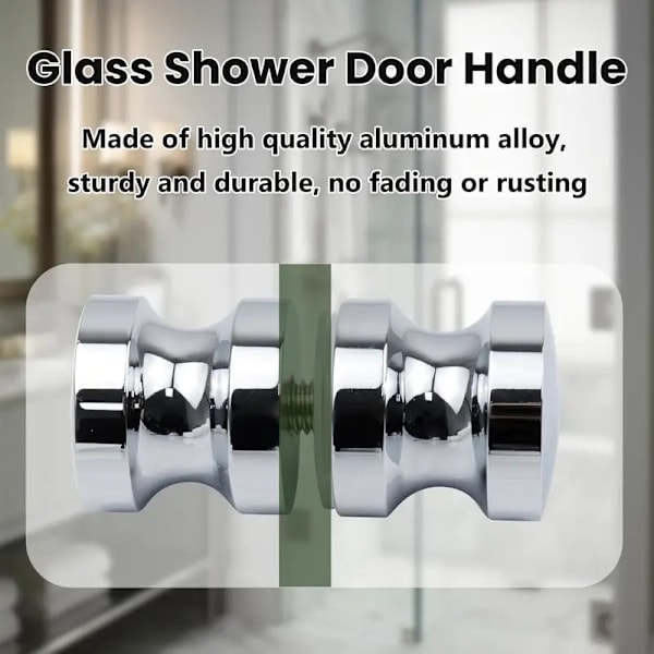 Aluminium Alloy Shower Door Handles  Double-Sided Knobs for Bathroom63004493600257119