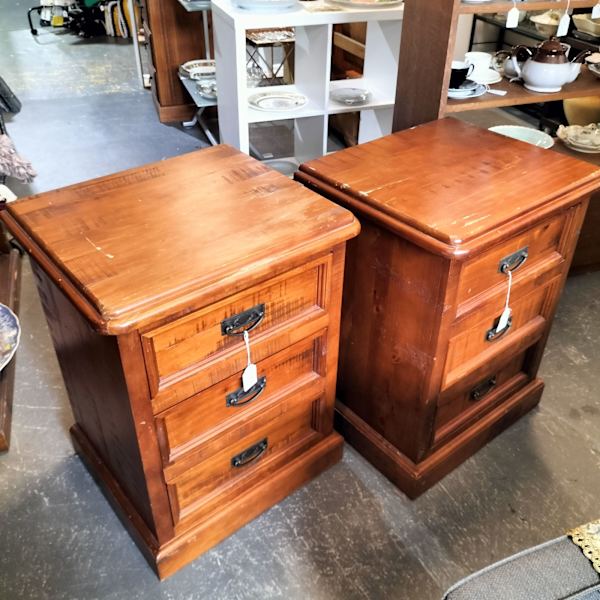 Pair of Timber Bedside tables. 62863840433281113