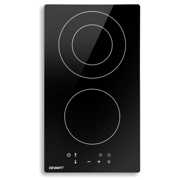 Electric Cooktop 30cm Ceramic Touch Control 3-Zone LED Display630199935773461112