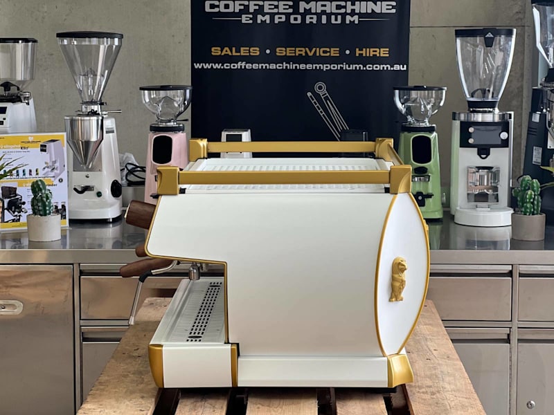 La Marzocco GB5 2 Group Coffee Machine - White & Gold63017323529347114