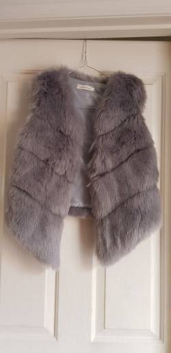 Grey on sale fur waistcoat