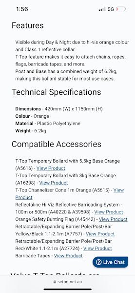 Safety Bollards with 6kg Base63007823132545112