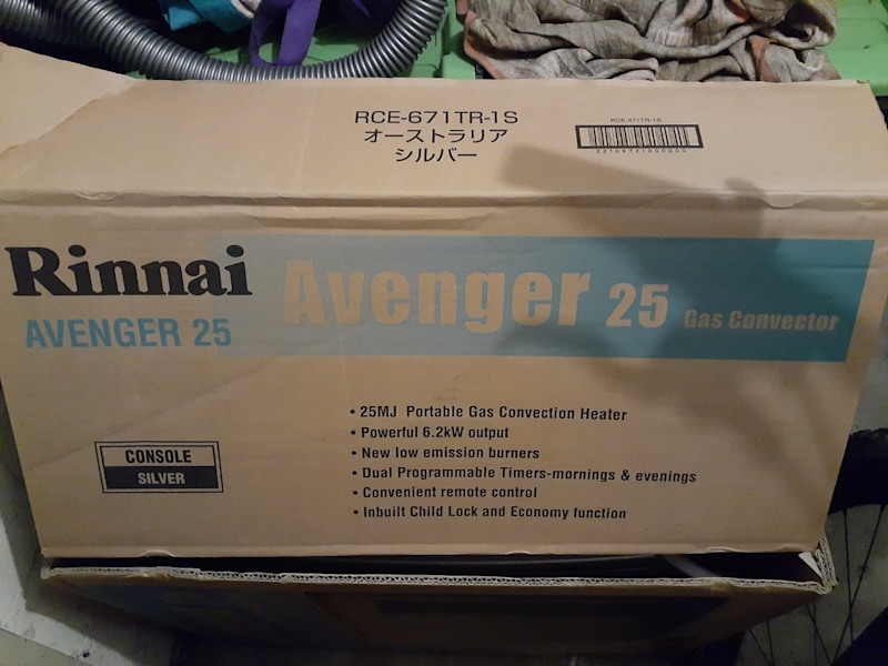 Rinnai Avenger 25 Converter Portable Gas Heater63443751512322110