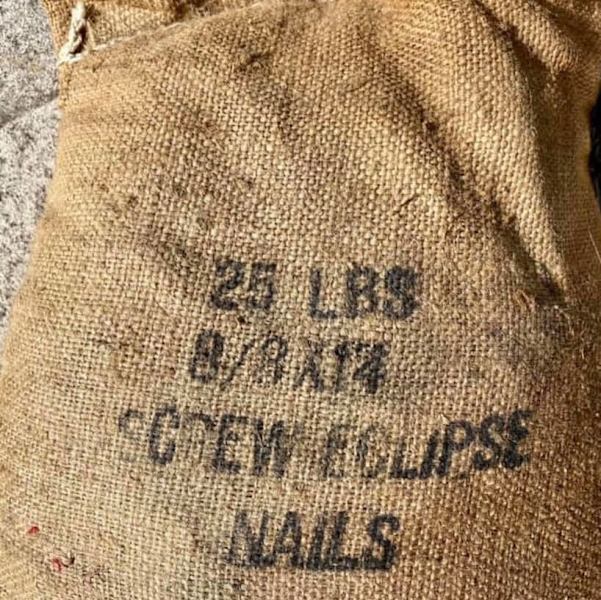 Vintage hessian bag full of screw eclipse nails Size  8/8 x1463440251249154112