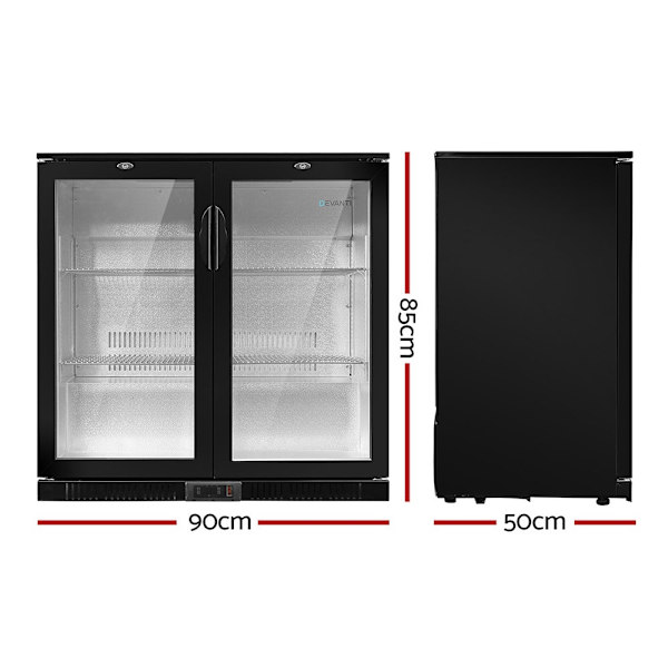 Bar Fridge 2 Glass Door Commercial Display Freezer Drink Beverage Cool63014240804097111