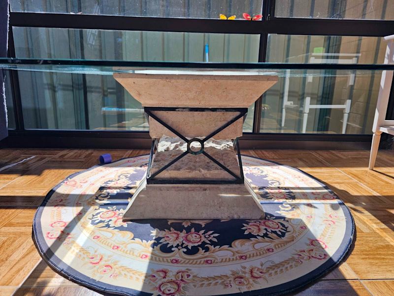Greek Style Coffee Glass Table  Size: 90cm x 90cm  Ca62864722581379111