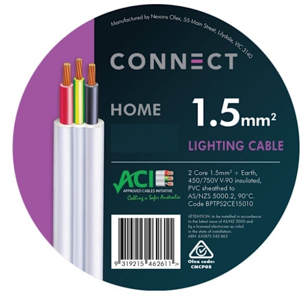 Selling Nexans Olex Two Cores and Earth Connect Lighting Cables63005407082881118