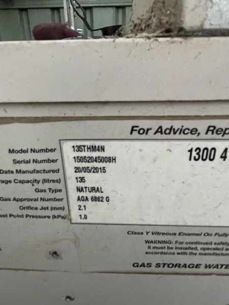 In working order hot water system storage63011991742210111