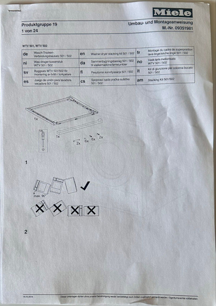 Washer  dryer staking kit 63470143611779111