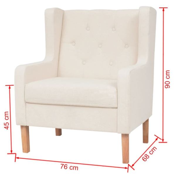 Armchair Cream White Fabric62866849443842114
