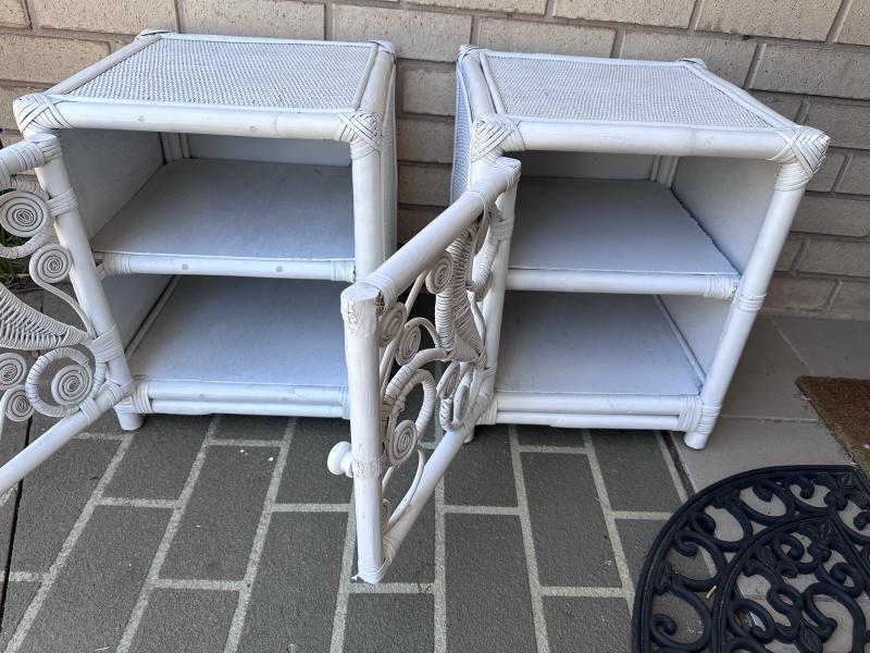 Vintage white peacock bedside tables SAN REMO 62863409642499113
