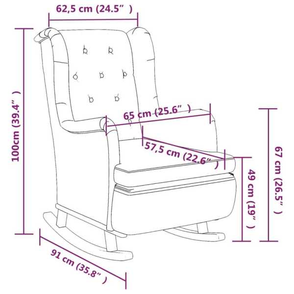 Armchair with Solid Rubber Wood Rocking Legs Light Grey Fabric62863372004226113