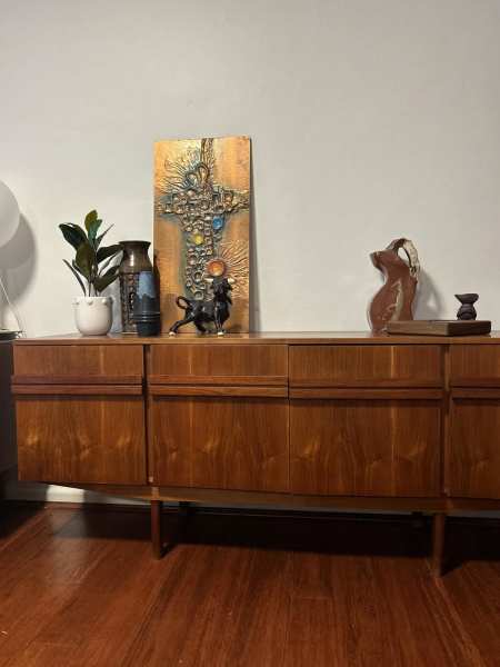 Mid century sideboard buffet teak retro vintage Post Rail like parker 62864724462723112
