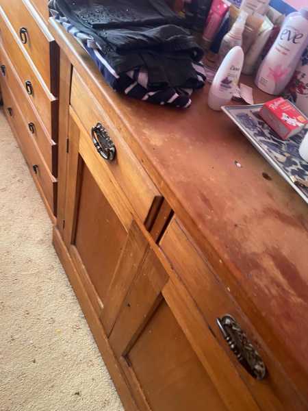 NOW $200 Antique Oak Sideboard - tongue & groove62864723390723111