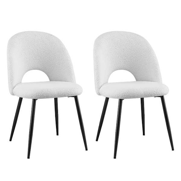 1 Set of 2 Dining Chair Boucle Sherpa62863838180737112