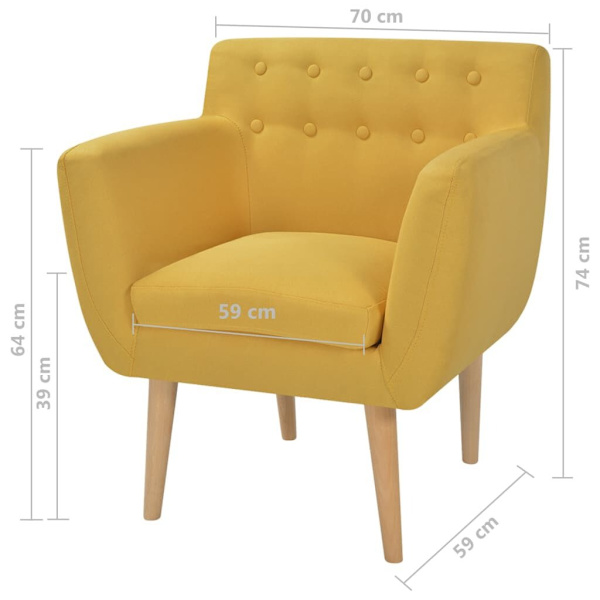 Armchair Yellow Fabric62863380717442111