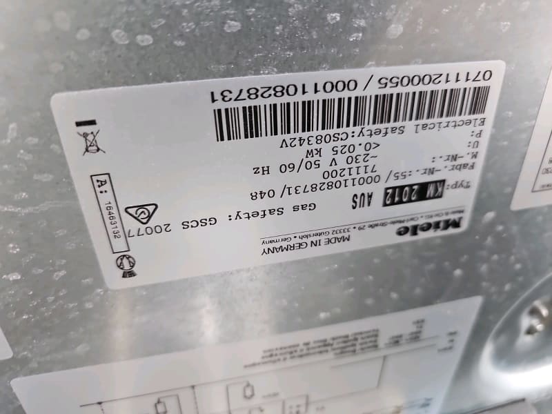MIELE   4 X Burner gas# KM2012  60cm. RRP $149963022633450115111