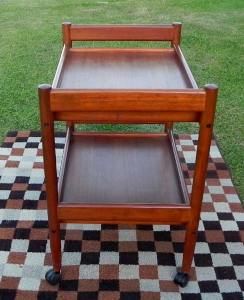 Mid Century Modern Retro Maple Drink Tea Trolley On Wheel62863412691074112