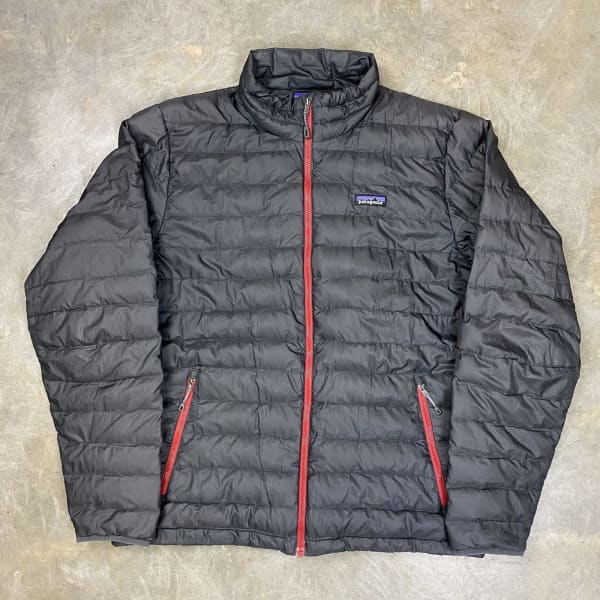 Vintage Men's Puffer Jacket - Navy - XL