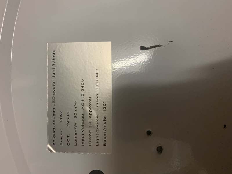 Oyster light fitting 20W LED63015641858305111