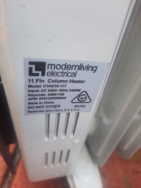 modern living 11 fin oil heater cyae35-11t (working) with timer63612128465281111