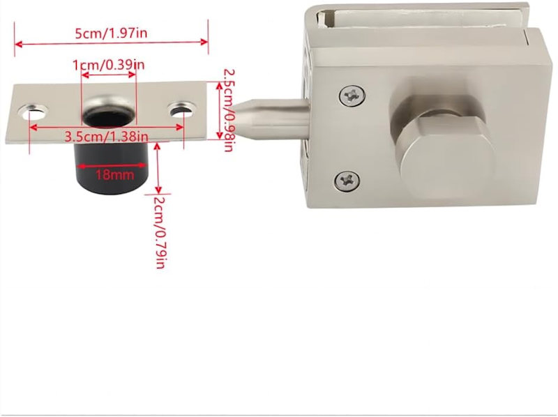 Adjustable Glass Door Floor Lock Set  Zinc Alloy  Fits 8-12mm Glass63004493612802112