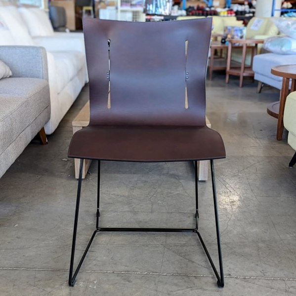 NEW WALTER KNOLL CUOIO CHAIR-SADDLE COFFEE LEATHER+STEEL DESIGN$208062863411115779111