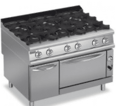 Baron 9PCF/G1205 Six Burner Gas Cook Top On Oven & Neutral Cupboard630181724980511122
