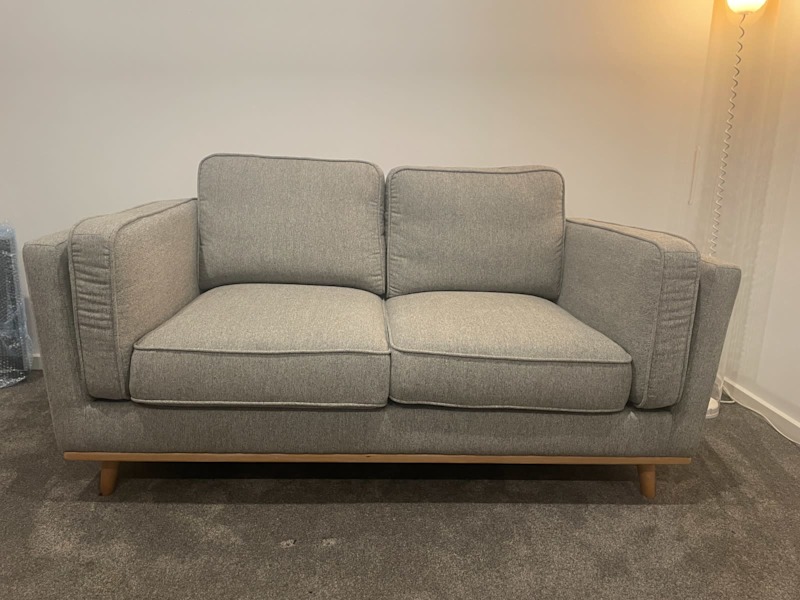 2 seater sofa - light grey fabric - As New condition629296692773141119