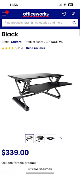 Sit Stand Desk 890mm Black62863376363393111