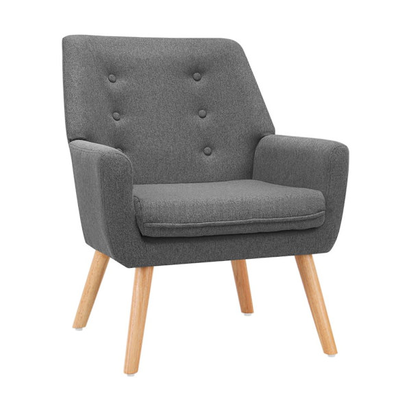 Armchair Linen Fabric Grey Charcoal62863371262467111
