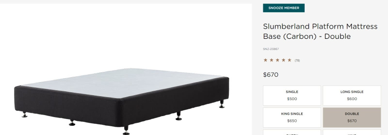 slumberland platform mattress base