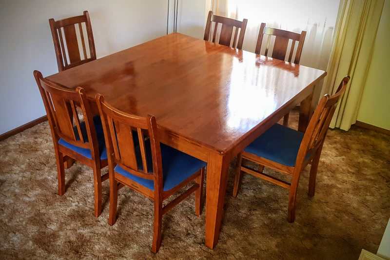 6 chair square dining table