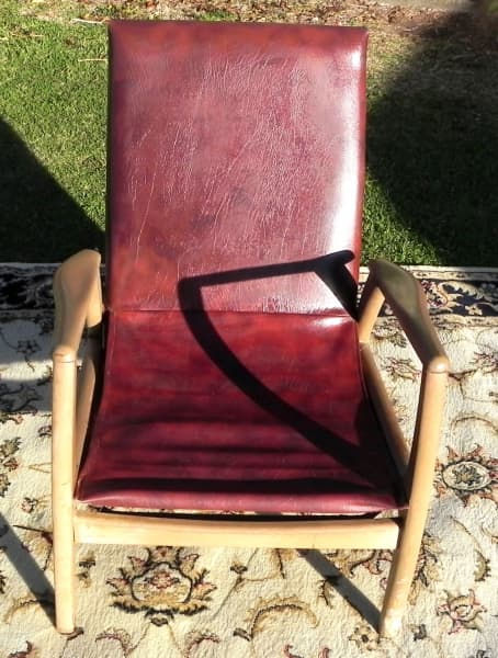 Mid Century Retro Vinyl Seat Arm Lounge chair62863412307971111