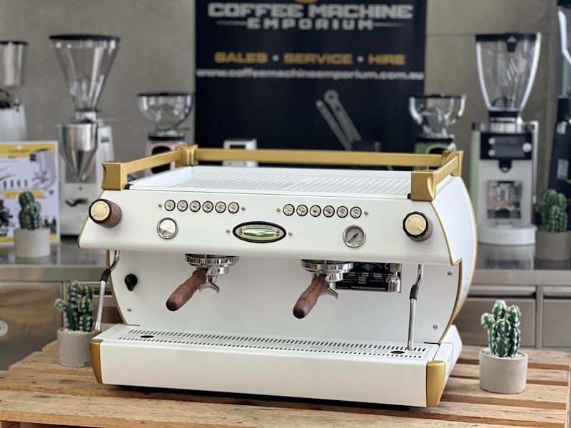 La Marzocco GB5 2 Group Coffee Machine - White & Gold63017323529347111