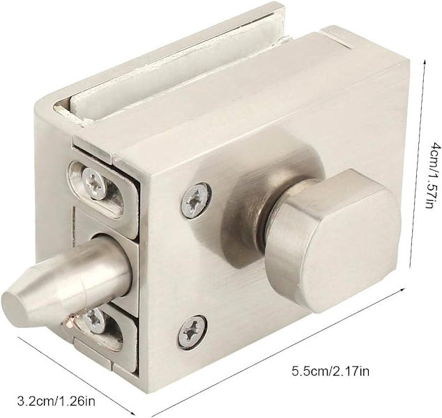 Adjustable Glass Door Floor Lock Set  Zinc Alloy  Fits 8-12mm Glass63004493612802114