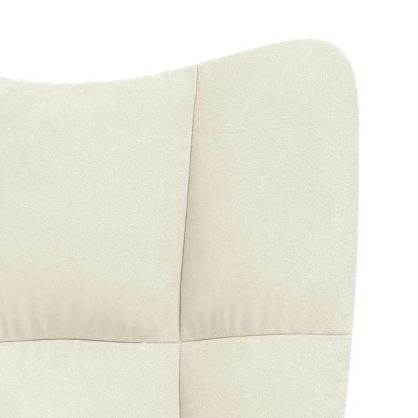 Rocking Chair with a Stool Cream White Velvet62865821130371111