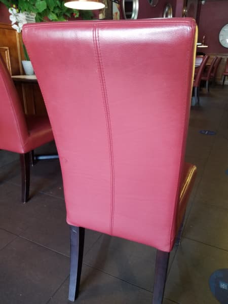 Dining chairs full leather, high back (6), P/up Hillsdale.62863384876674111