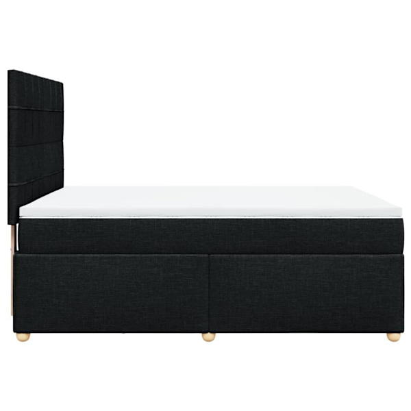 Box Spring Bed with Mattress Black Double Fabric62863838528514111
