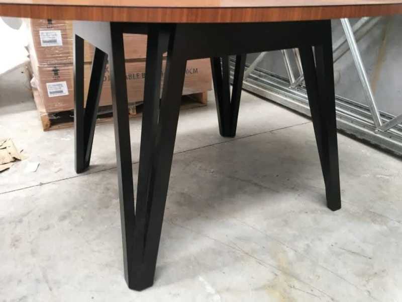 Large Custom Made Oval Sunburst Walnut Veneer Table w Ebony Stringing62864724223107111