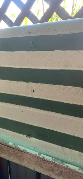 2 1960s outdoor metal window awnings garden installation  63440281104001114