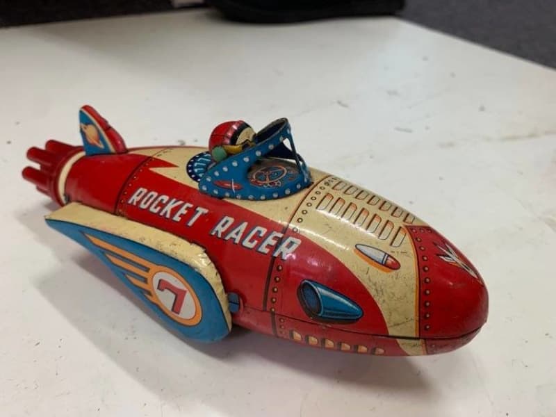 rocket racer tin toy