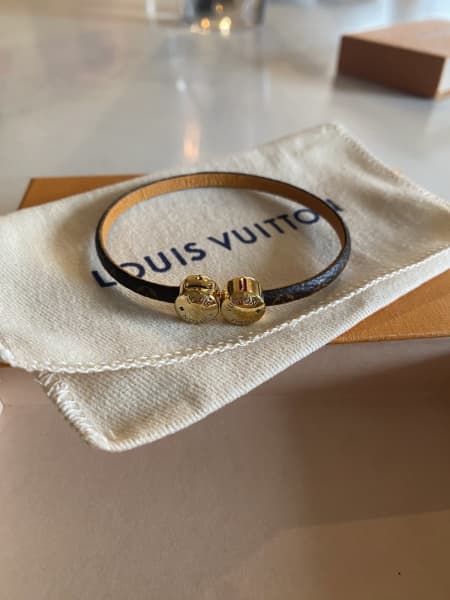 Louis Vuitton Gold Tone Historic Mini Monogram Bracelet 17 cm Louis Vuitton