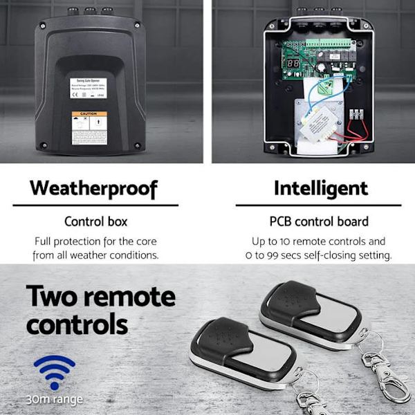 AU STOCK  Automatic Gate Opener Double Swing Remote Control Kit 800KG63019536415491114