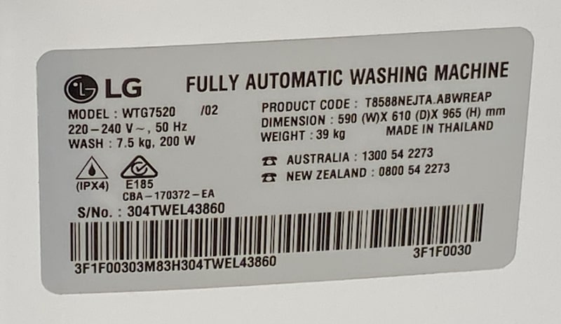 LG 7.5kg Top Load Washing Machine with Smart Inverter Motor - WTG752063442714119042113