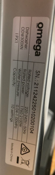 Omega 45cm Stainless Steel Freestanding Dishwasher $25063017765524611111
