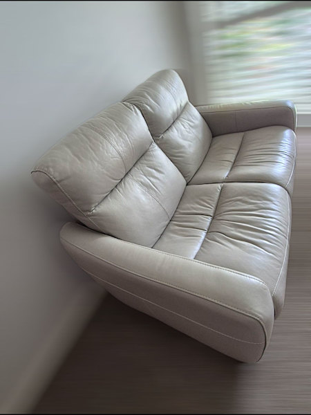 2 seater light grey reclining sofa (pick up only)62863411737090113