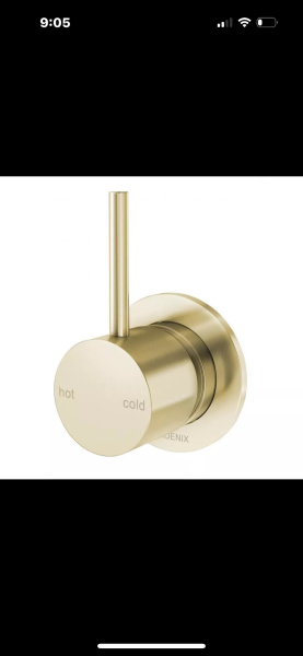 Phoenix Vivid Slimline Brushed Gold Mixer Wall Tap $5063011558823809113