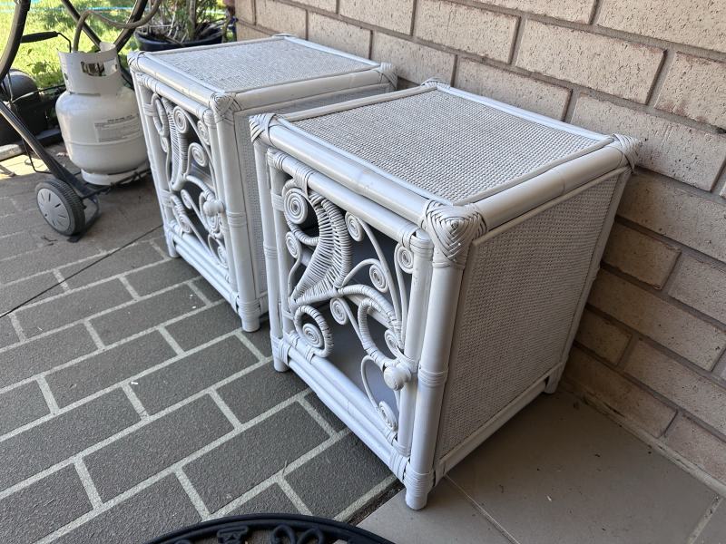 Vintage white peacock bedside tables SAN REMO 62863409642499112